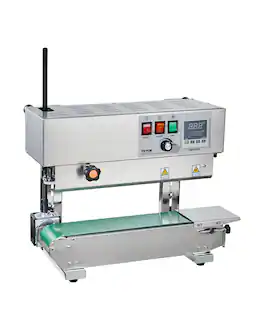 VEVOR - Continuous Bag Band Sealing Machine,0.24-0.47 in/6-12 mm Seal Width,Vertical Band Sealer Machine withDigital Temperature - Silver