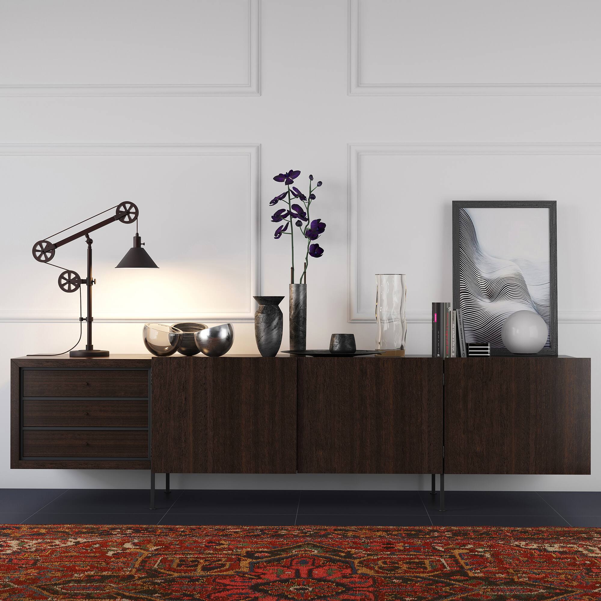 Alt View 16. Hudson&Canal - Descartes Table Lamp - Blackened Bronze.