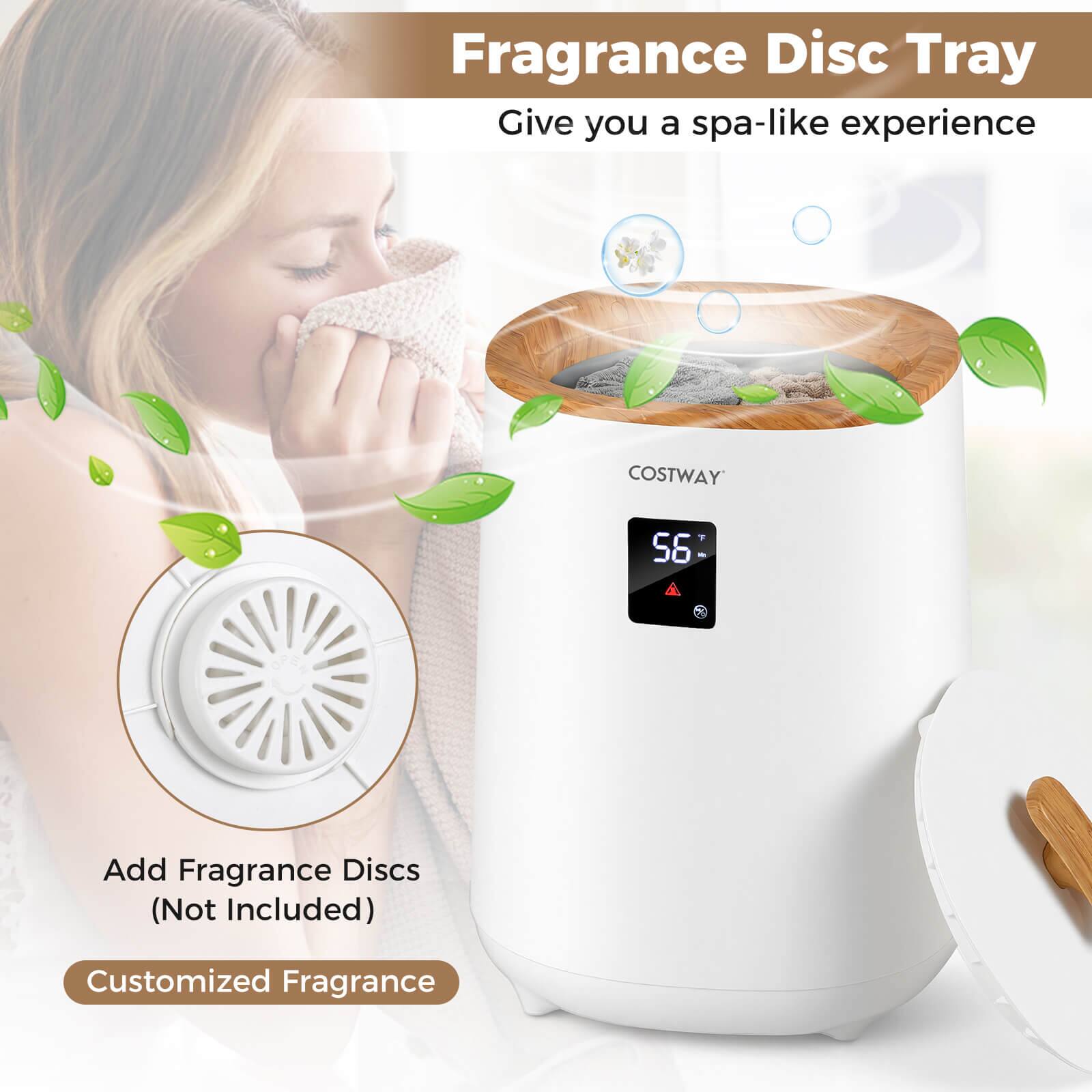 Fragrance Disc Tray  
Give you a spa-like experience  

COSTWAY S6  

Add Fragrance Discs (Not Included)  

Customized Fragrance