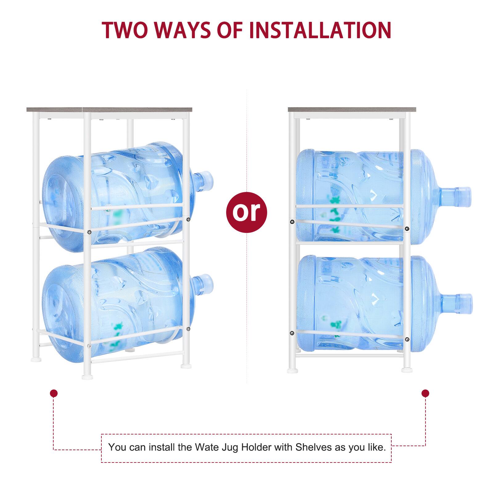 TWO WAYS OF INSTALLATION

or

You can install the Water Jug Holder with Shelves as you like.