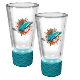 Great American Products - Miami Dolphins 2-Pack 4oz. Cheer Shot Set with Silicone Grip - Teal