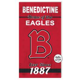 Jardine - Benedictine Eagles 11" x 20" Indoor/Outdoor Home Of The Sign - Red