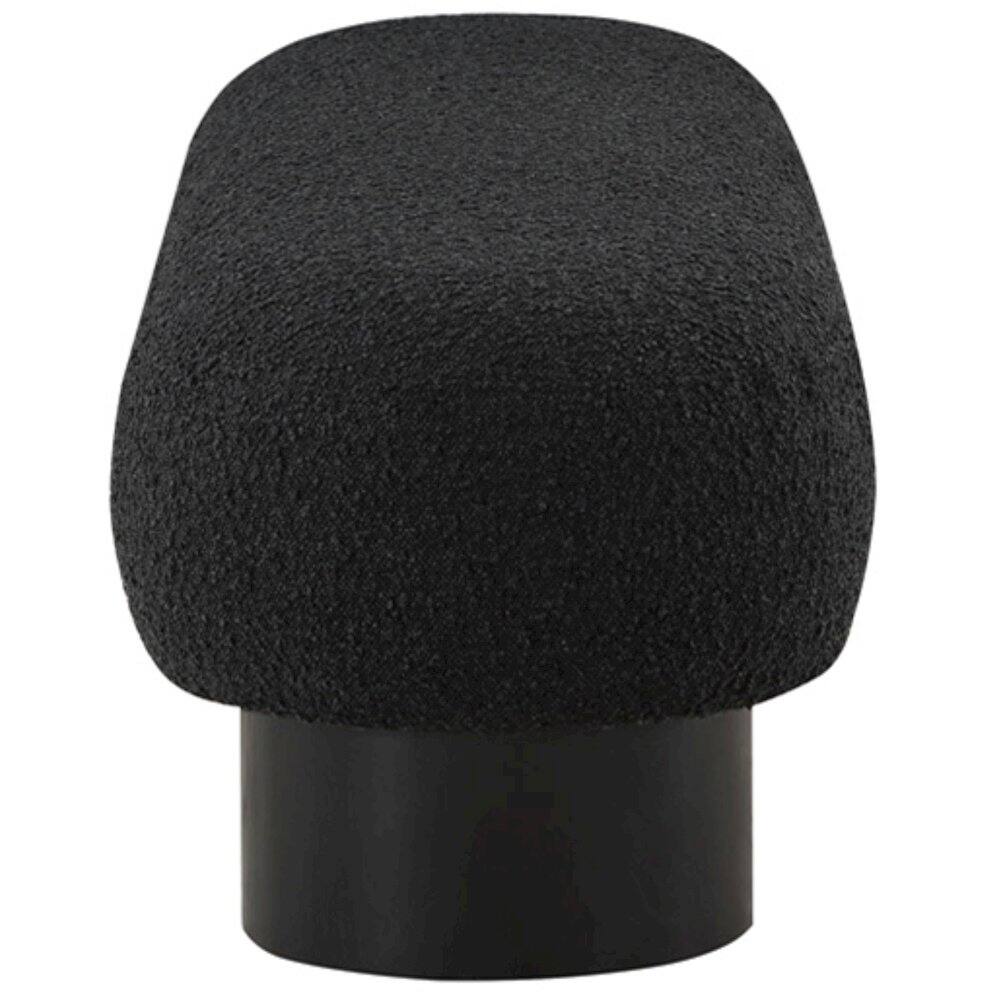 Alt View 4. Meridian Furniture - Robertson Black Boucle Fabric Bench - Black.