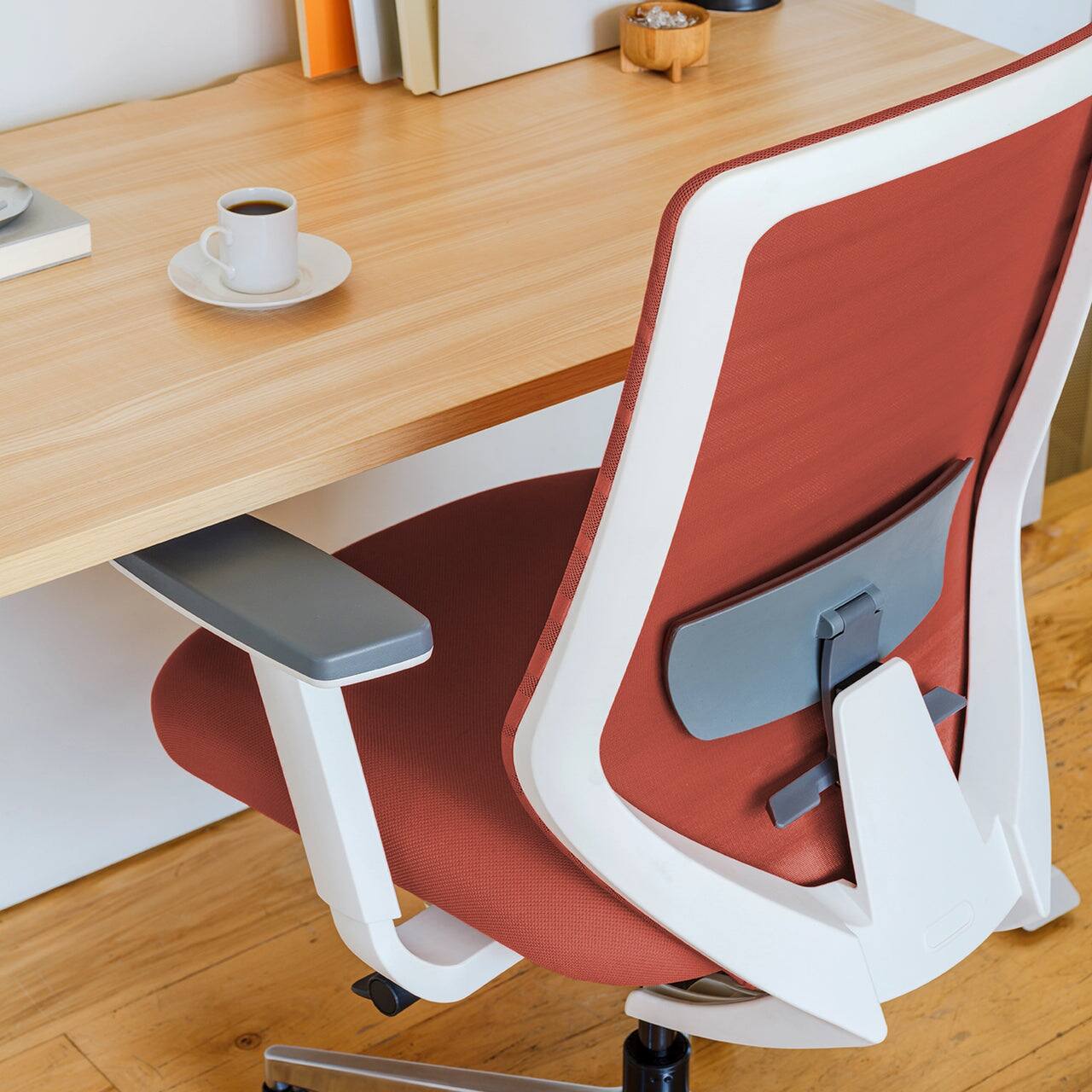 Back. Branch Furniture - Branch Ergonomic Chair – Adjustable Office Chair for All-Day Comfort with Lumbar Support and Recycled Mesh Back - Poppy.