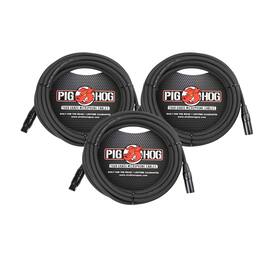 Pig Hog - High Performance 8mm XLR Microphone Cable, 25 ft PHM25 - 3 Units - Black