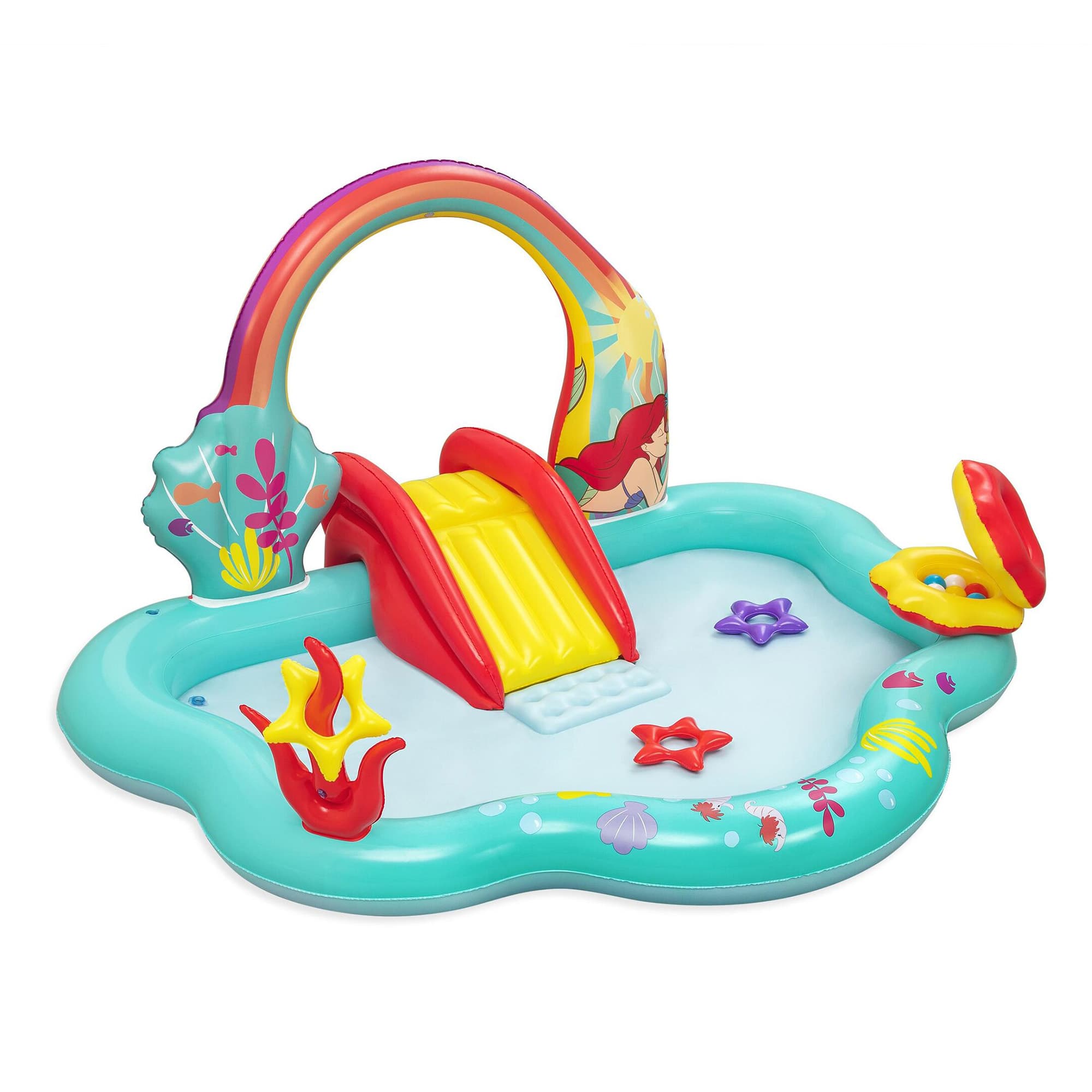 Disney - Little Mermaid Inflatable Kids Water Play Center Backyard Activity Pool - Multi