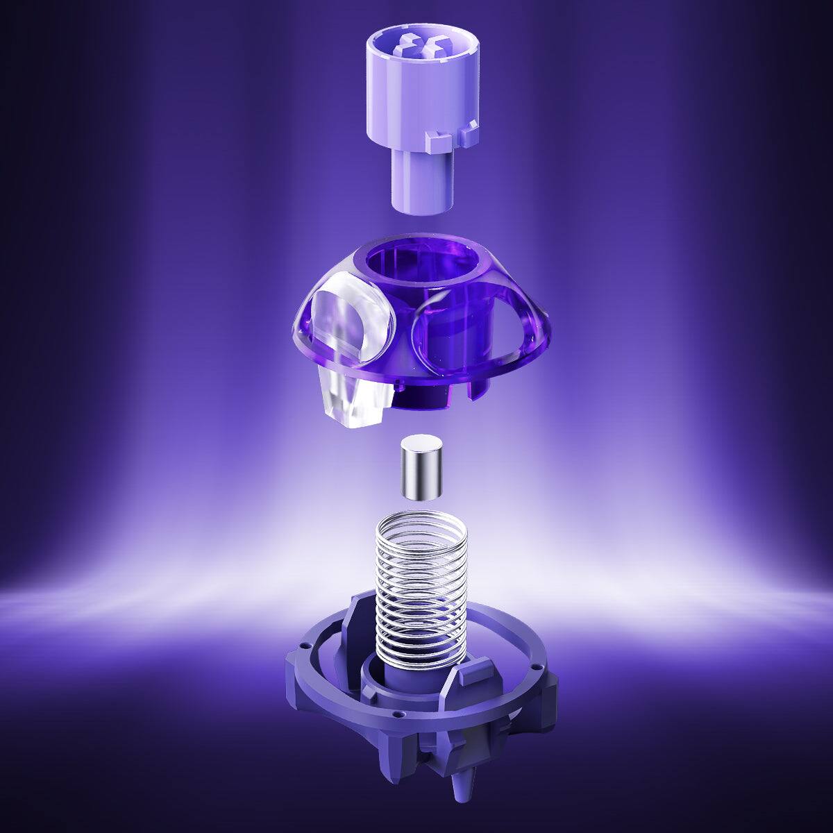 Alt View 2. GravaStar - GravaStar UFO Magnetic Hall Effect Gaming Switches Hot-Swappable Contactless Switches with 100M+ Lifespan Purple 10pcs - Purple.