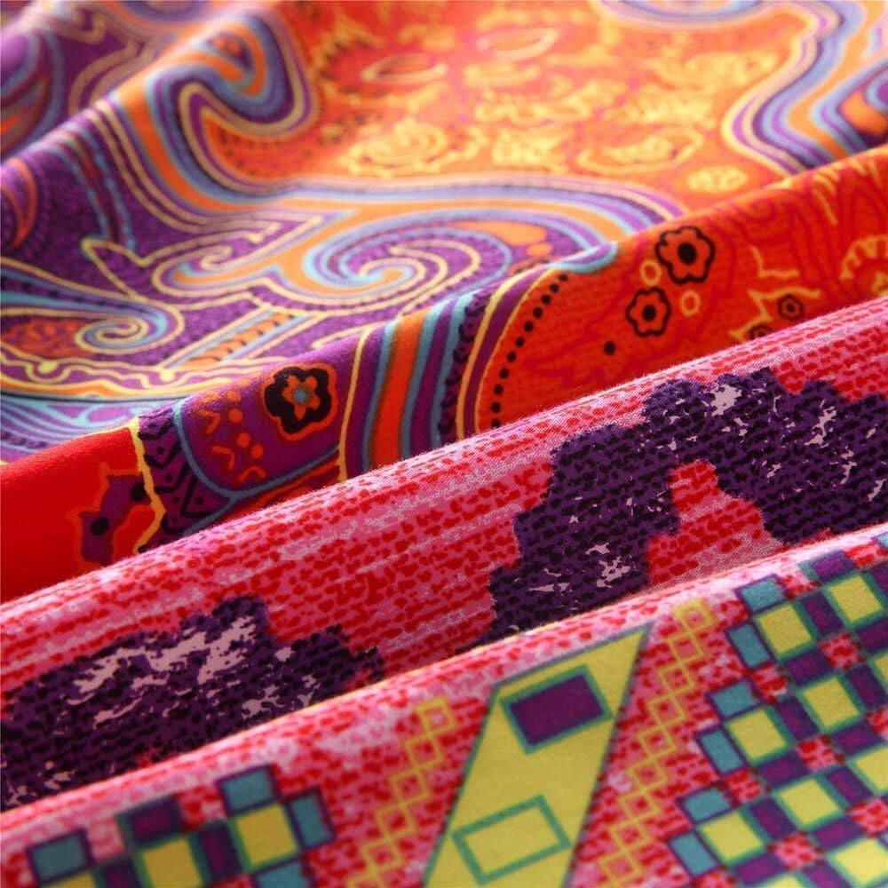 Alt View 2. PO3TICJUNKI3 - Boho Queen Duvet Cover Set Soft Cotton Mandala Print Luxury Breathable Comfy - Pattern0501-Queen.