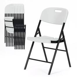 Essen Blissed - Durable Sturdy Blow Moulding Folding Chair Capacity for Event Office Wedding Party Picnic ,,Set of 8 - White