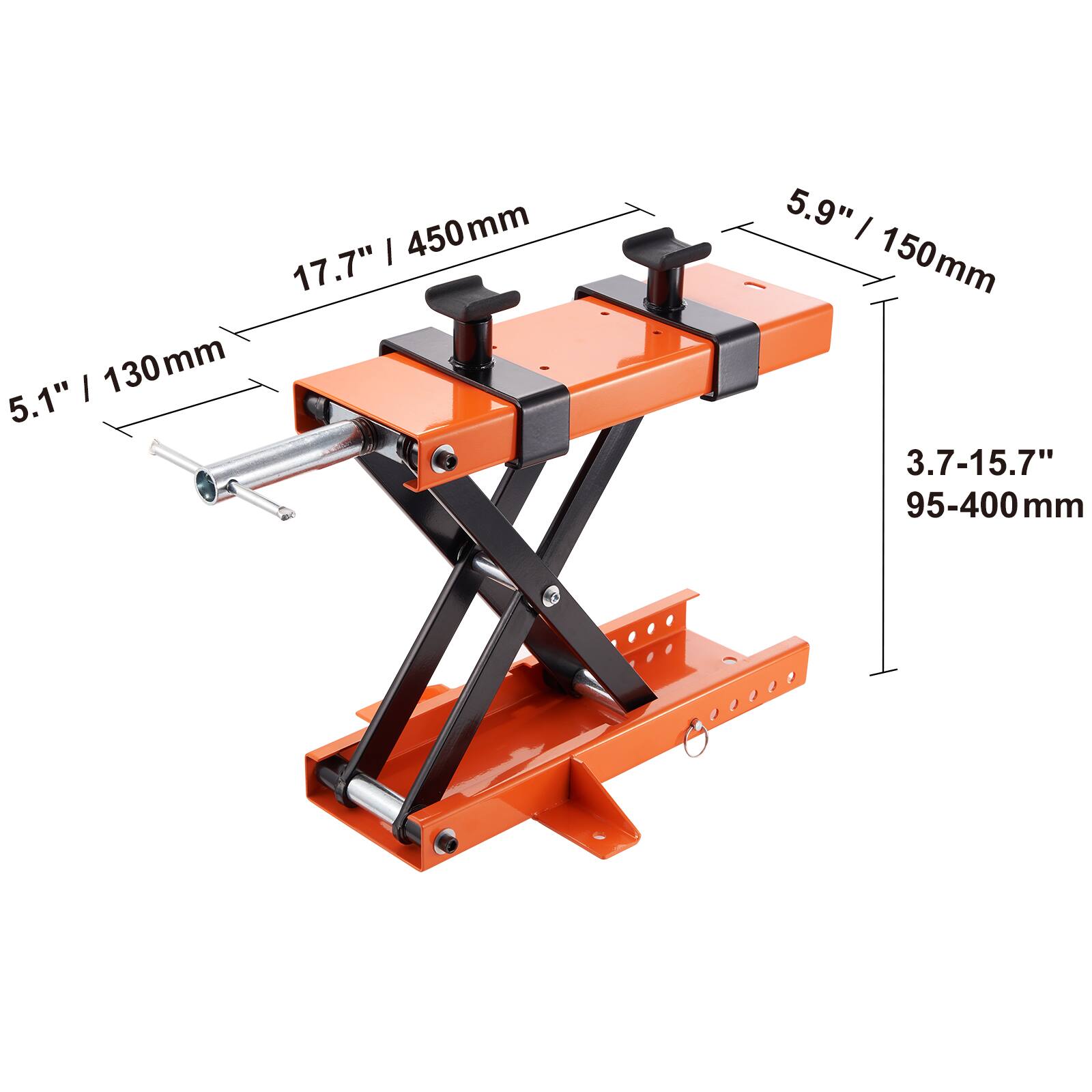 450mm (17.7")  
130mm (5.1")  
150mm (5.9")  
3.7-15.7" (95-400mm)