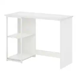 BisonOffice - White Modern Living Computer Desk with Sturdy Construction and Spacious Surface - Solid White/White