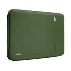 Front. tomtoc - Defender-A13 360° Recycled Laptop Sleeve Bag Case for 13-inch New MacBook Air M5/M4/M3/M2/M1, 13 inch MacBoook Pro/Neo - Green.