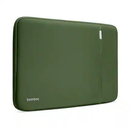 Front. tomtoc - Defender-A13 360° Recycled Laptop Sleeve Bag Case for 13-inch New MacBook Air M5/M4/M3/M2/M1, 13 inch MacBoook Pro/Neo - Green.