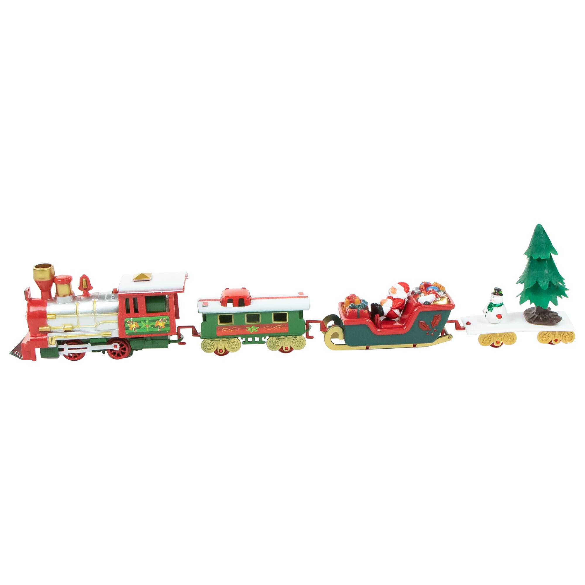 Alt View 3. Northlight - 31pc Battery Operated Lighted and Animated Christmas Tree Train Set with Sound - Silver.