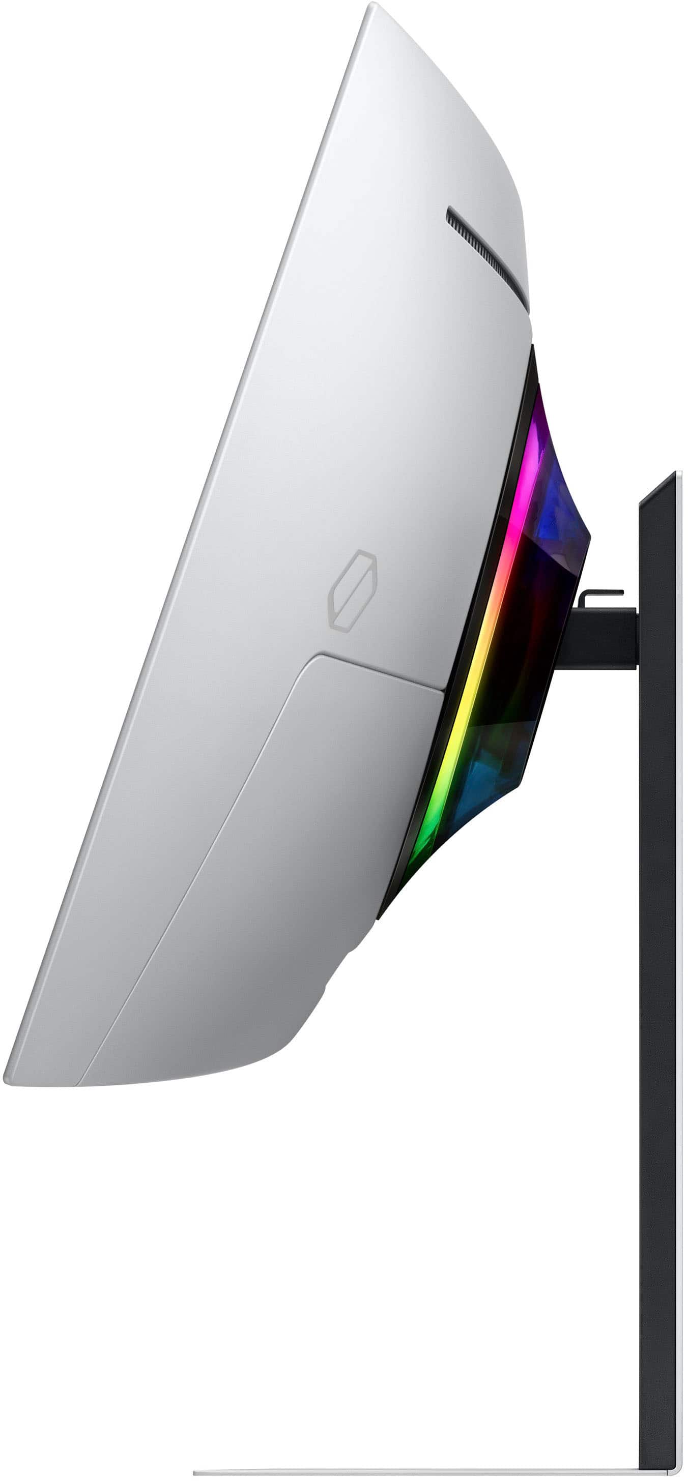 Alt View 27. Samsung - 34" Odyssey OLED G8 Curved Ultra-WQHD 175Hz FreeSync Prem Pro and G-Sync Compatible Smart Glare Free Gaming Monitor - Silver.