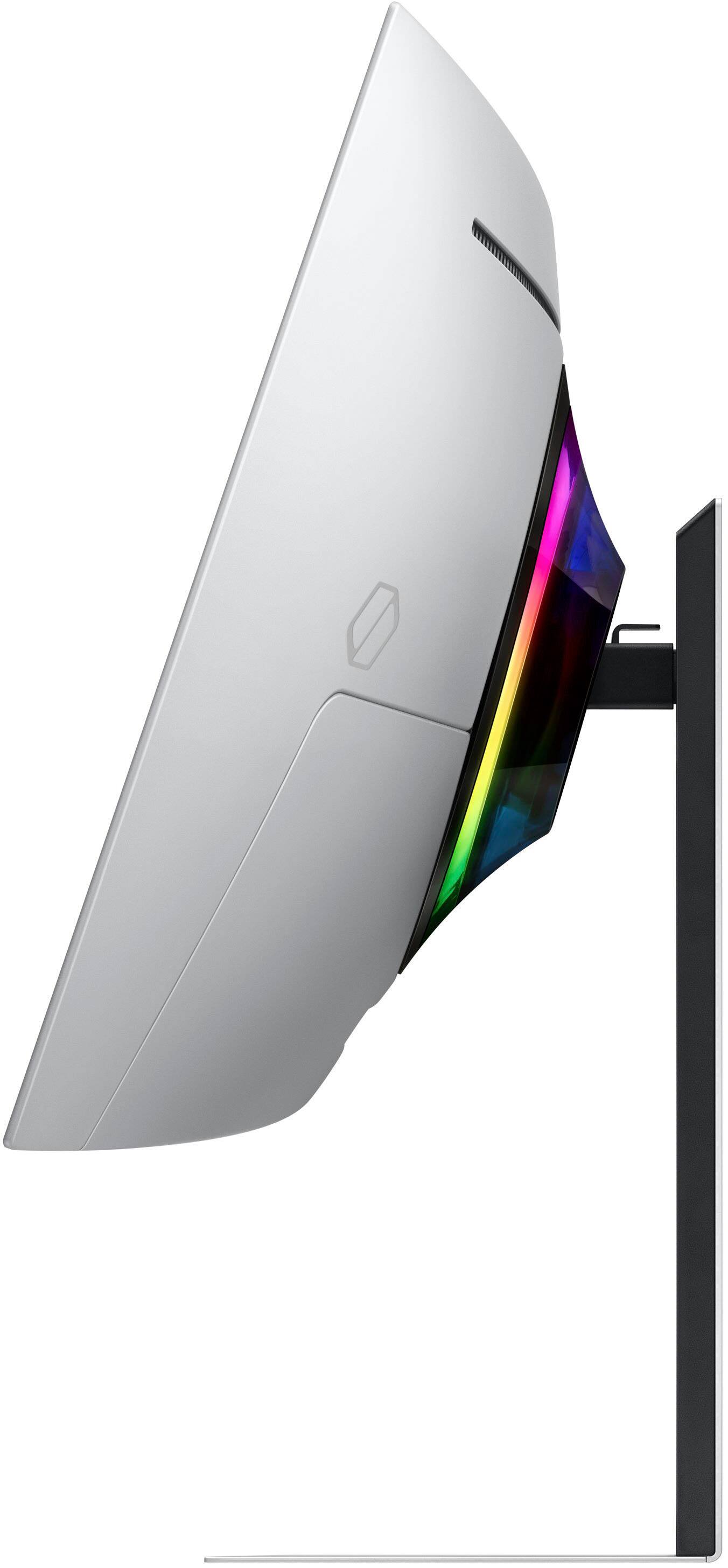 Alt View 27. Samsung - 34" Odyssey OLED G8 Curved Ultra-WQHD 175Hz FreeSync Prem Pro and G-Sync Compatible Smart Glare Free Gaming Monitor - Silver.