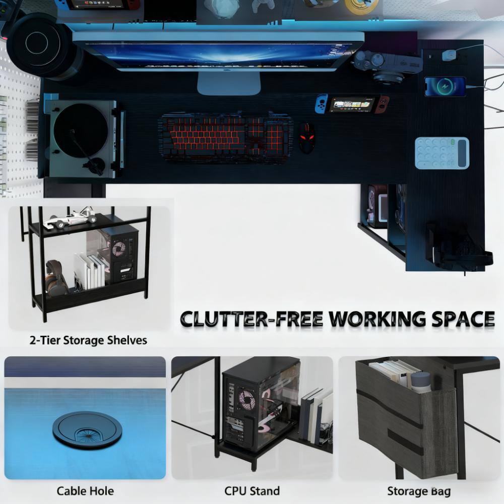 CLUTTER-FREE WORKING SPACE

2-Tier Storage Shelves

Cable Hole

CPU Stand

Storage Bag