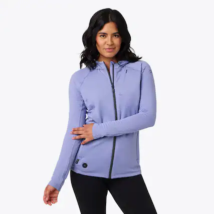 Front. Mobile Warming - Women's Element Mid-Layer Full Zip Heated Hoodie - Periwinkle .