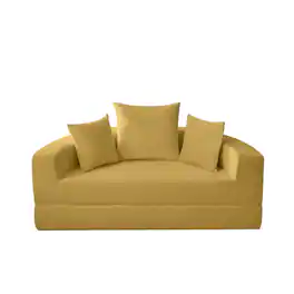 Boyel Living - Convertible Corduroy Sofa Couch Bed Multi Functional Folding Futon Floor Lounge Sofa No Assembly Yellow - Yellow