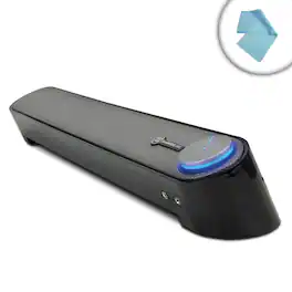 GOgroove - 2.0-Channel 12W Peak 16.5" USB-Powered Ultra-Compact Angled Computer Sound Bar, Mic Input, Accent LED, SonaVERSE UBR - Black