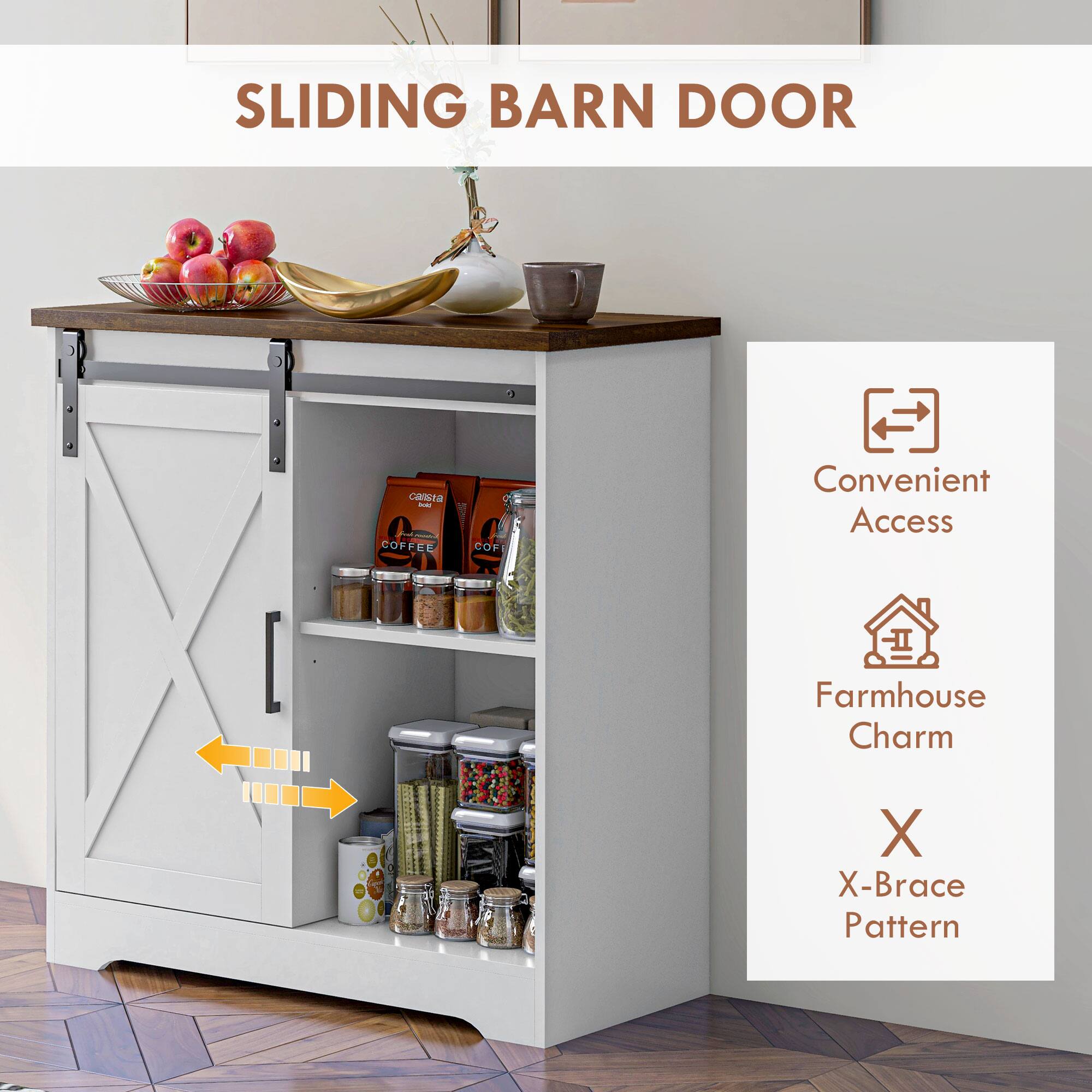 SLIDING BARN DOOR

Convenient Access  
Farmhouse Charm  
X-Brace Pattern