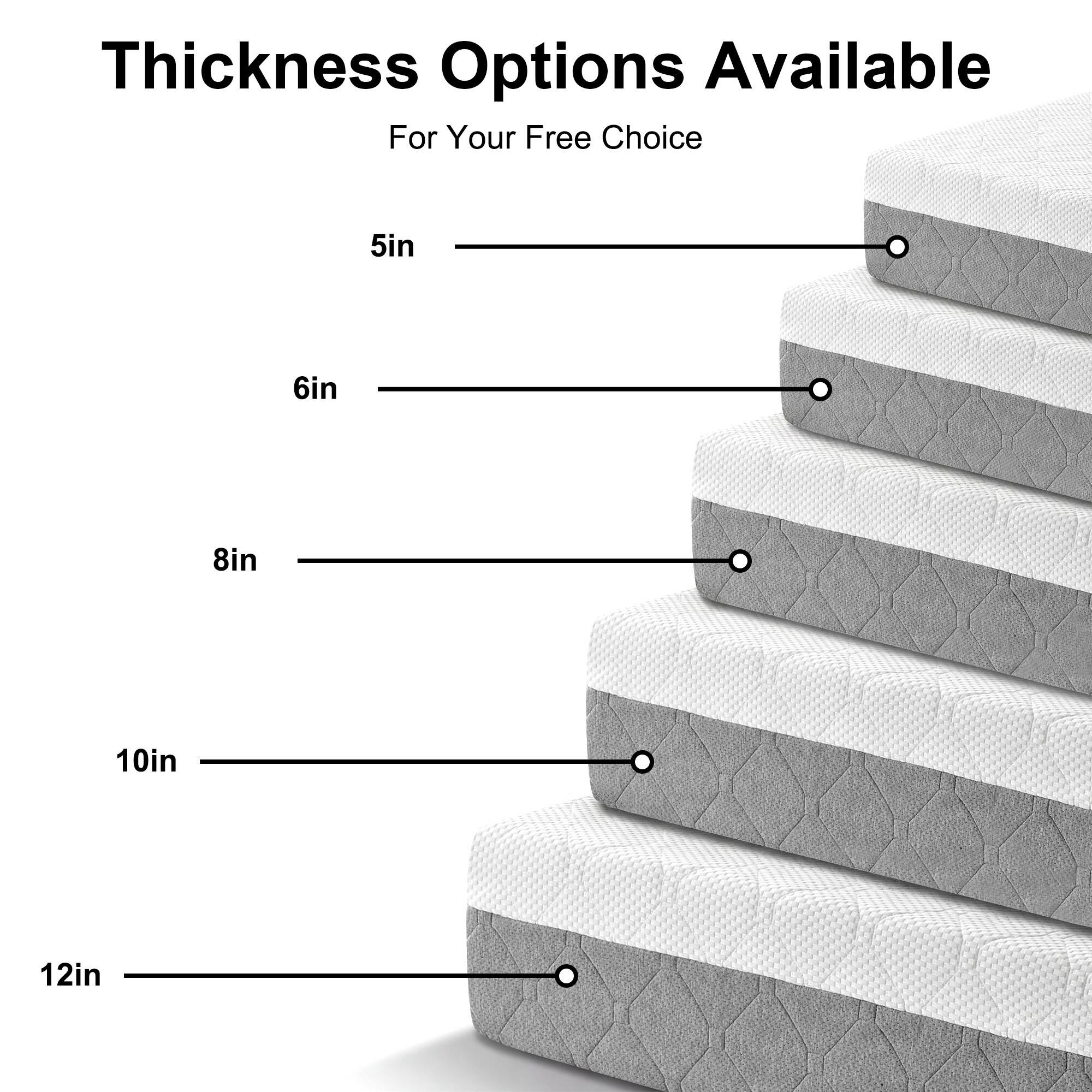 Thickness Options Available  
For Your Free Choice  

5in  
6in  
8in  
10in  
12in