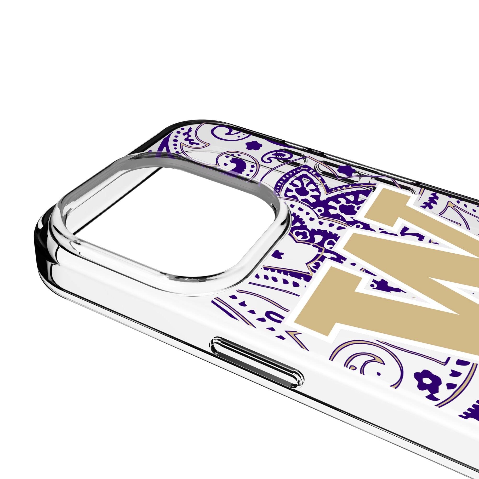 Alt View 2. Keyscaper - Washington Huskies Paisley iPhone Clear Case - 16 Pro Max - Multicolor.