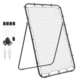 VEVOR - Baseball Softball Rebounder Net 4 x 6 ft Pitch Back Trainer Target, 5 Adjustable Angles with Strike Zone, Steel Frame - Black