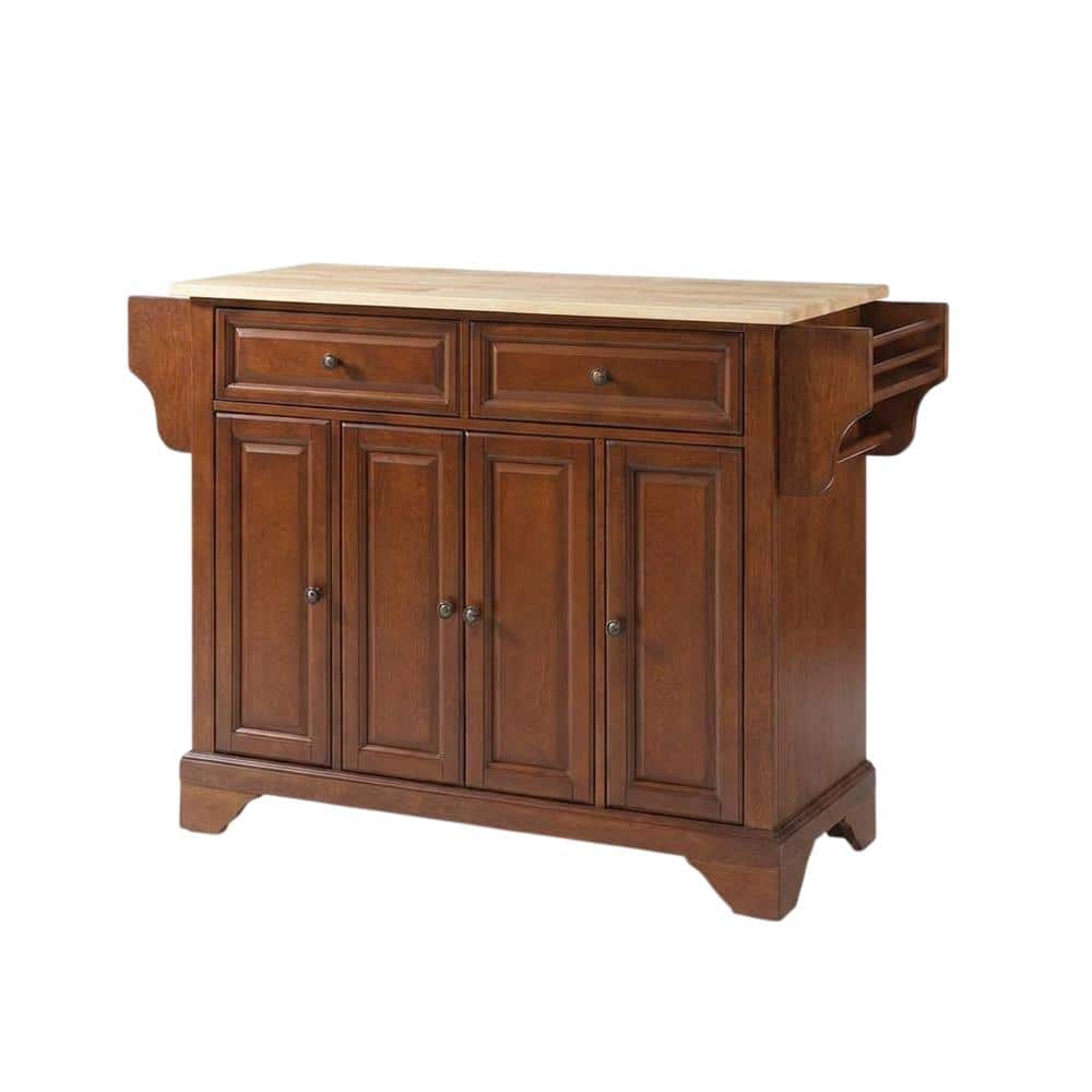 Crosley Furniture - Lafayette Wood Top Full Size Kitchen Island/Cart - Cherry