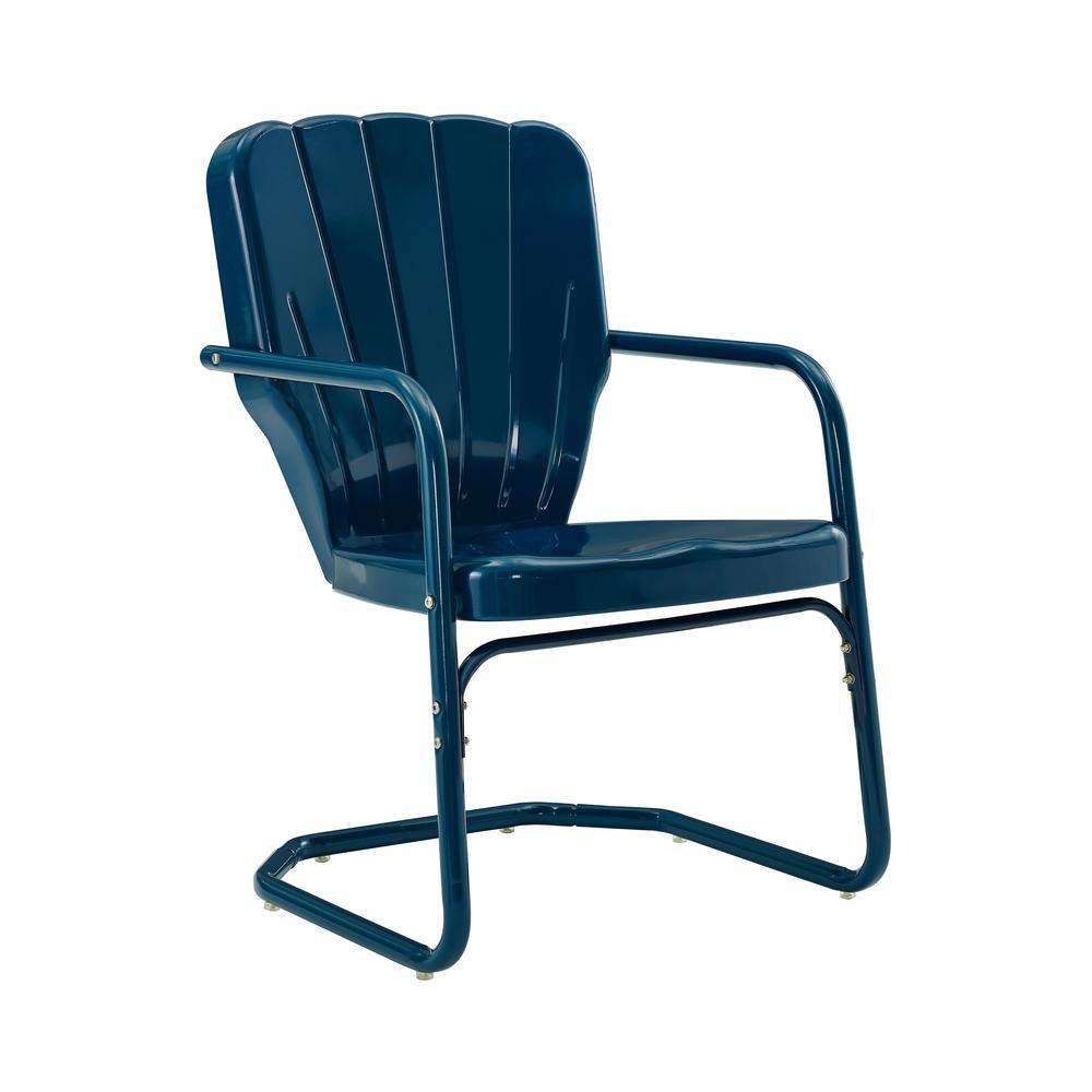 Alt View 3. Crosley Furniture - Ridgeland 2Pc Retro Outdoor Chair Set - 2 Chairs - Navy Gloss.