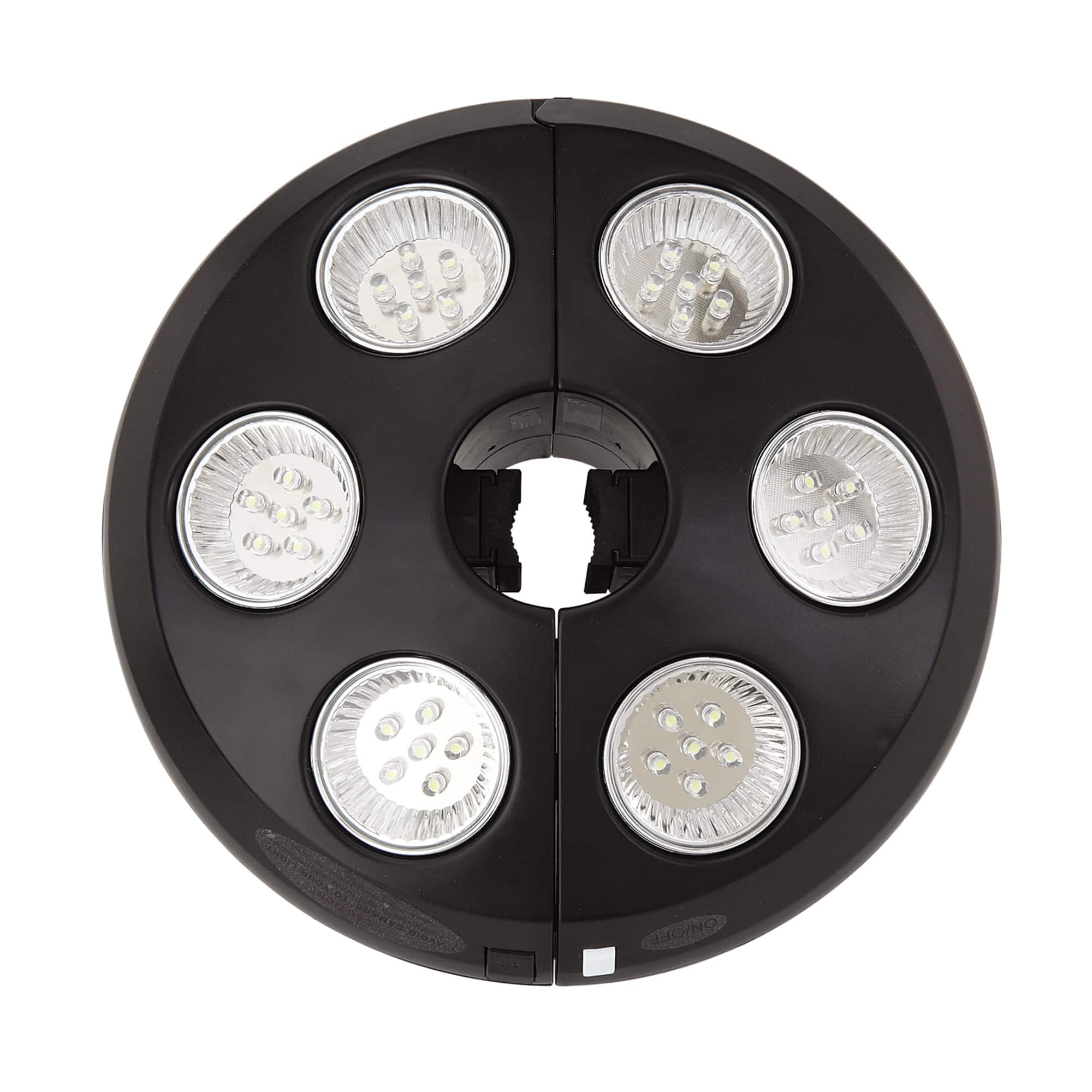 Mondawe - 8" Round Umbrella Light 36 LED Lights - Black