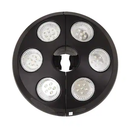 Front. Mondawe - 8" Round Umbrella Light 36 LED Lights - Black.