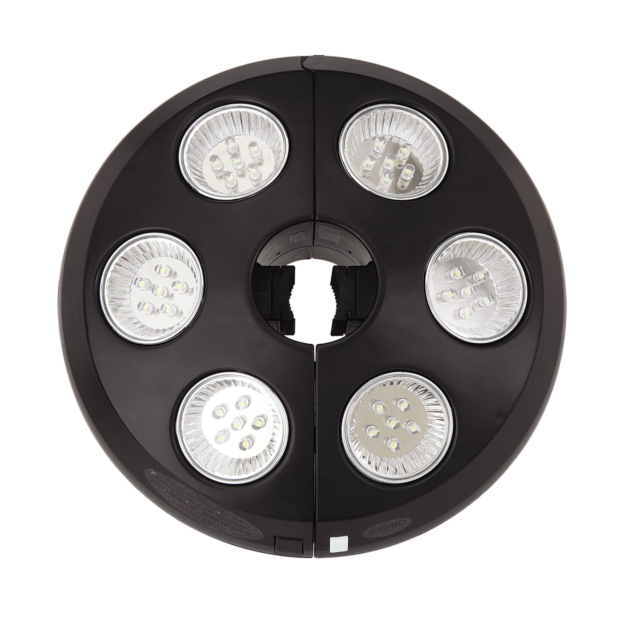 Front. Mondawe - 8" Round Umbrella Light 36 LED Lights - Black.