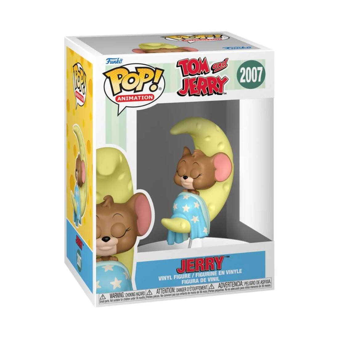 Funko POP!  
ANIMATION  

TOM and JERRY  
2007  

JERRY  
VINYL FIGURE / FIGURINE EN VINYLE / FIGURA DE VINIL  

WARNING: CHOKING HAZARD - Small parts. Not for children under 3 years.  
ATTENTION: PEU DE RISQUE D'ASPIRATION - Petite pièce. Ne convient pas aux enfants de moins de 3 ans.  
ADVERTENCIA: PEUGRO DE ASFIXIA - Piezas pequeñas. No es adecuado para niños menores de 3 años.