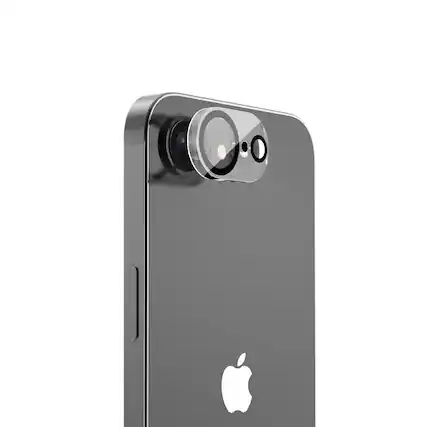 Front. BASELINE - baseline Tempered Glass Lens Protector for Apple iPhone 16e - Black - Clear.