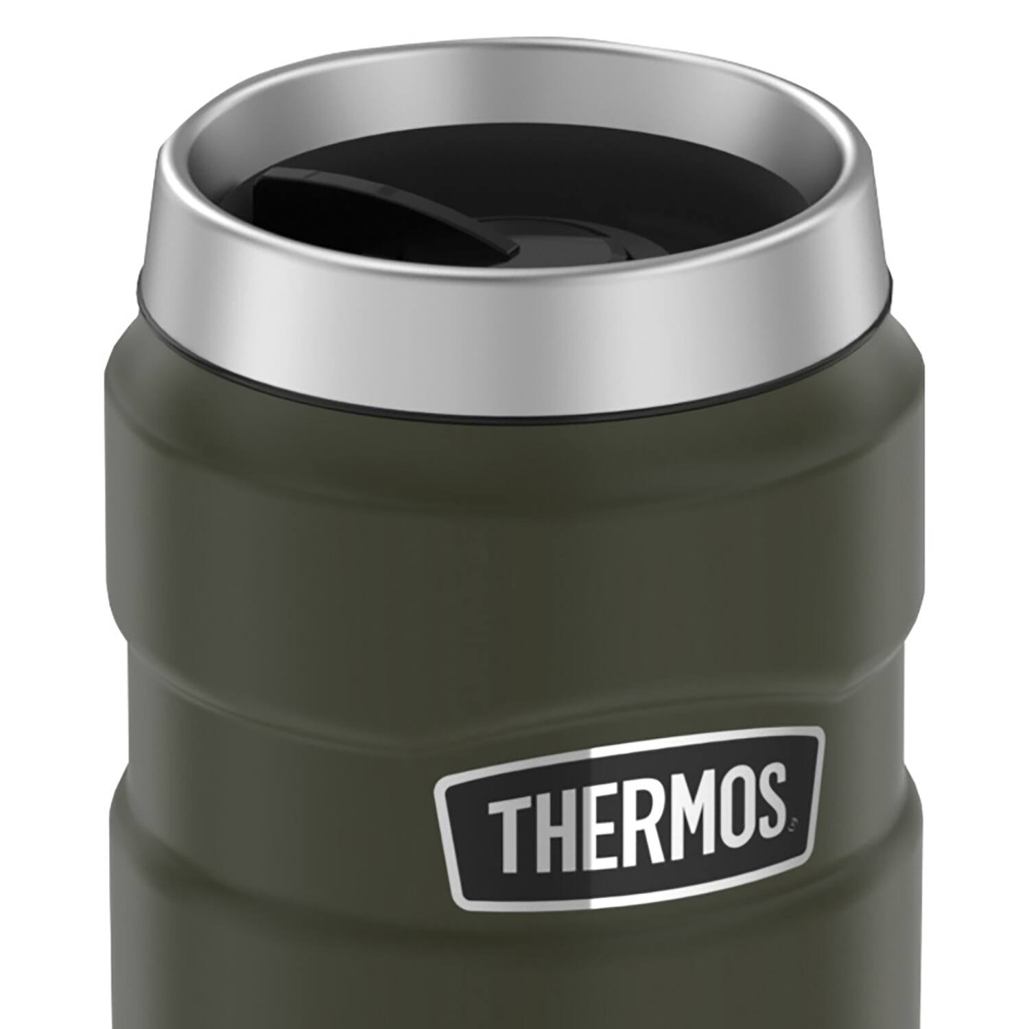 Alt View 2. Thermos - 16-Ounce Stainless King Vacuum-Insulated Stainless Steel Travel Tumbler - Pine Green.