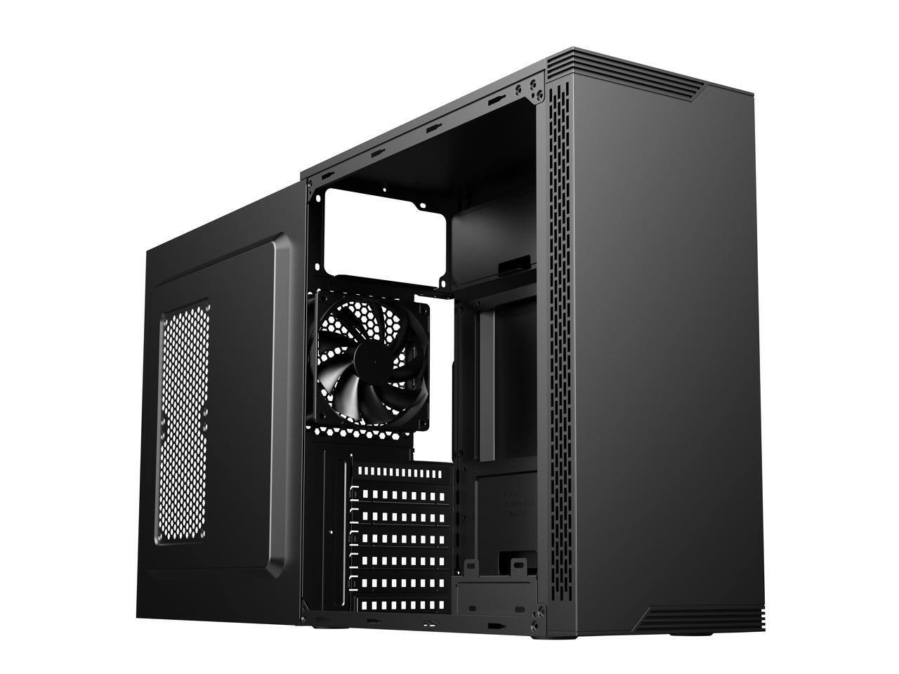 Alt View 4. DIYPC - DIYPC DIY-S05-BK USB3.0 ATX Mid Tower Case, 3x120mm Black Fans - Black.