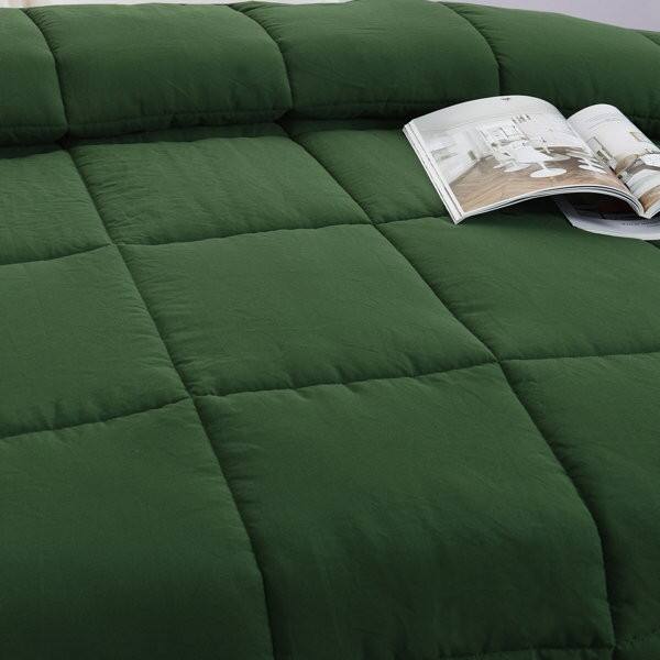 Left. Hivvago - Twin Size Green 3 Piece Microfiber Reversible Comforter Set - Green.