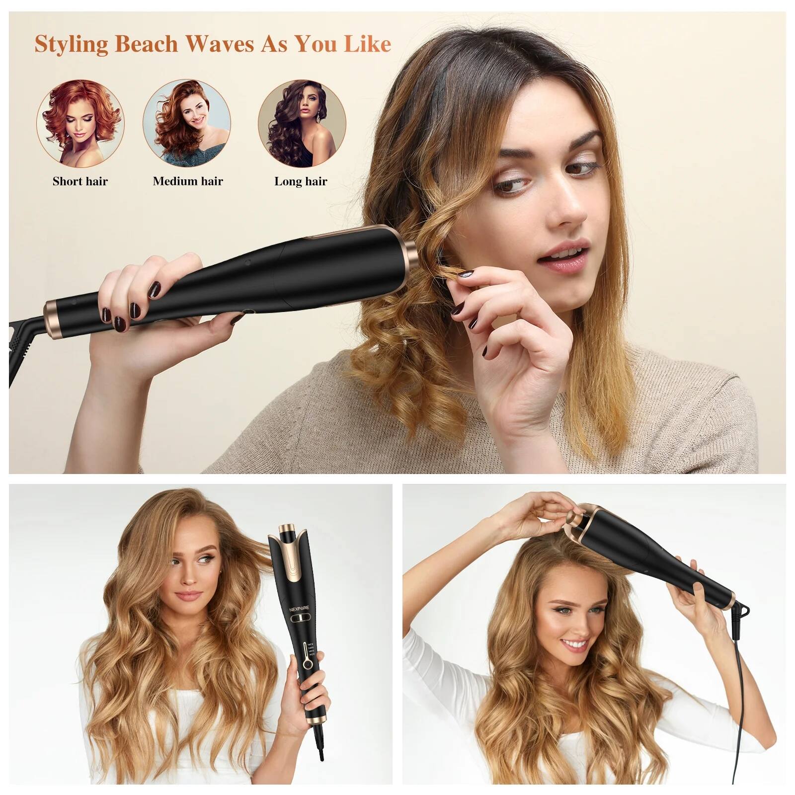 Styling Beach Waves As You Like

- Short hair
- Medium hair
- Long hair