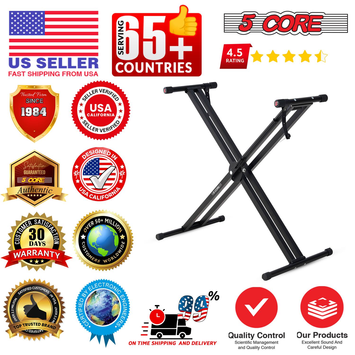 **US Seller**
- Fast Shipping from USA

**5 Core**
- 65+ Countries
- 4.5 Rating

**Trusted Since 1984**
- Seller Verified USA California
- Seller Verified USA California

**5 Core Authentic**
- Designed in USA California

**Satisfaction Guaranteed**
- 30 Days Warranty

**Over 50+ Million Customers Worldwide**

**Top Trusted Brand**
- Satisfied Customers by Electronic Engineers

**On Time Shipping and Delivery**

**Quality Control**
- Scientific Management and Quality Control

**Our Products**
- Excellent Sound and Careful Design