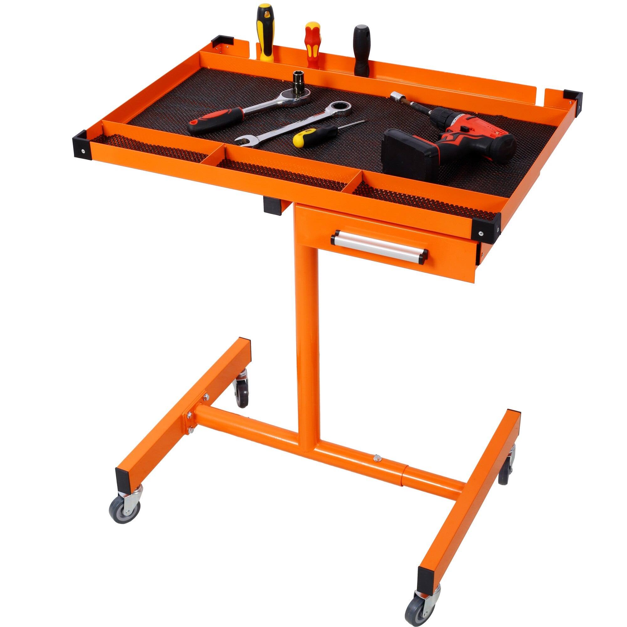 Alt View 1. Boyel Living - Adjustable Height Mobile Work Table 34 to 4775 Inches 220LB Capacity With Drawer - Orange.