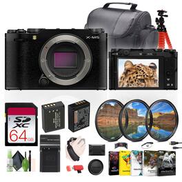 Fujifilm - X-M5 Mirrorless Camera Body +Battery NP-W126+ Charger+64GB Card + More - Black
