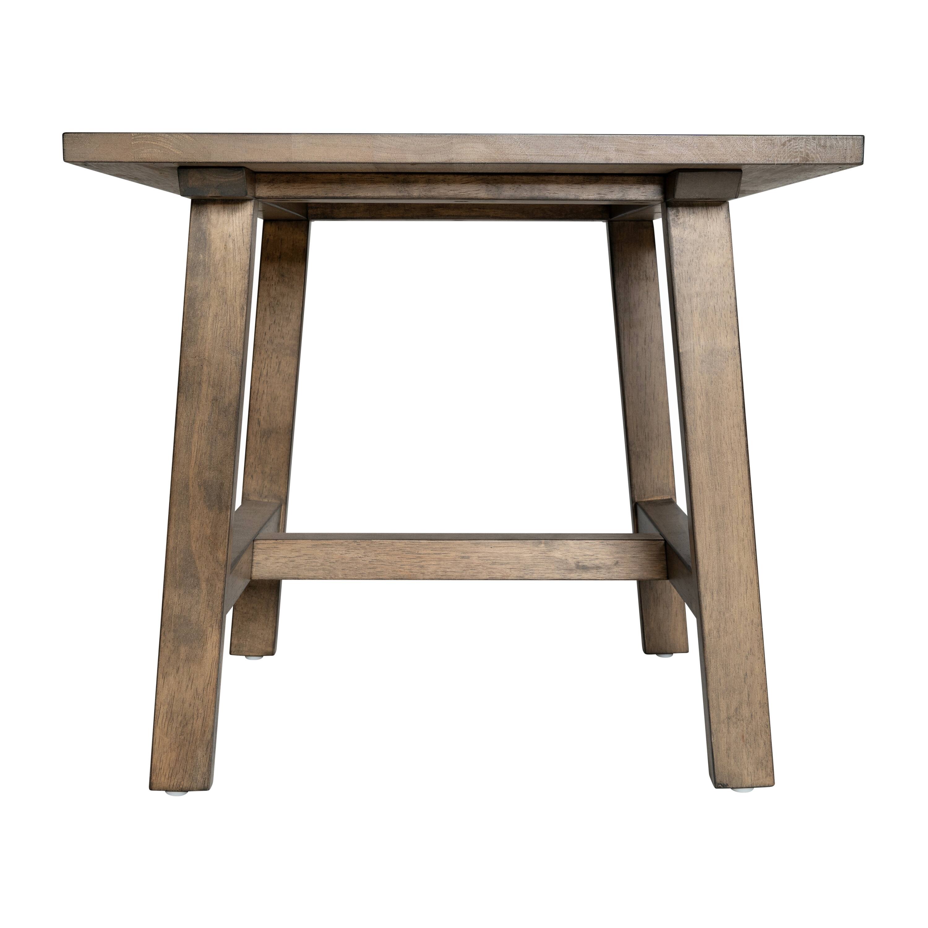 Angle. Flash Furniture - Eli Solid Wood Farmhouse End Table, Trestle Style Accent Table in Rustic Brown - Brown.