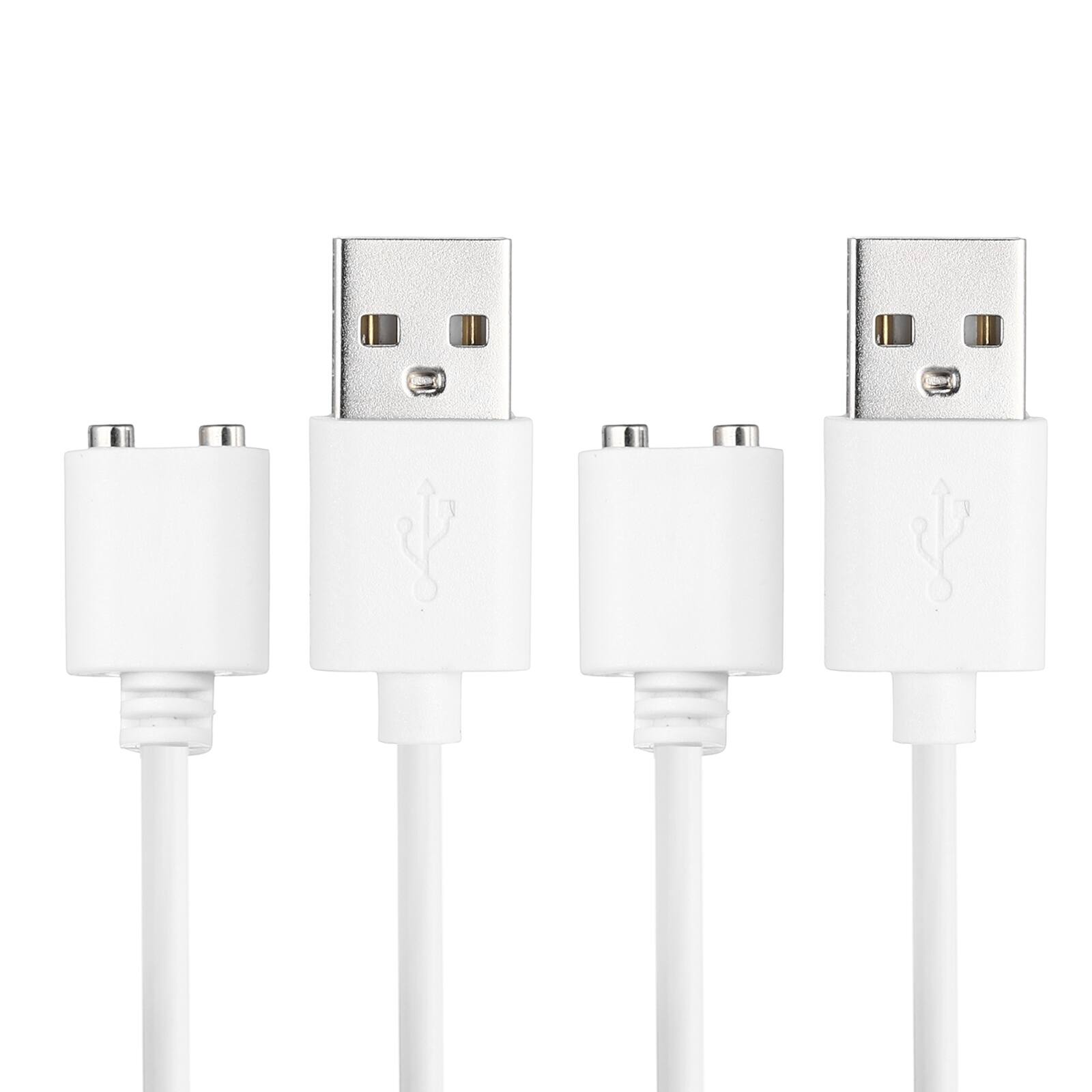 Front. Unique Bargains - Magnetic USB DC Charger Cable, 7mm, 2.6ft, USB, Smart Protect, Single Polarity, 2pcs - for Toys - White.