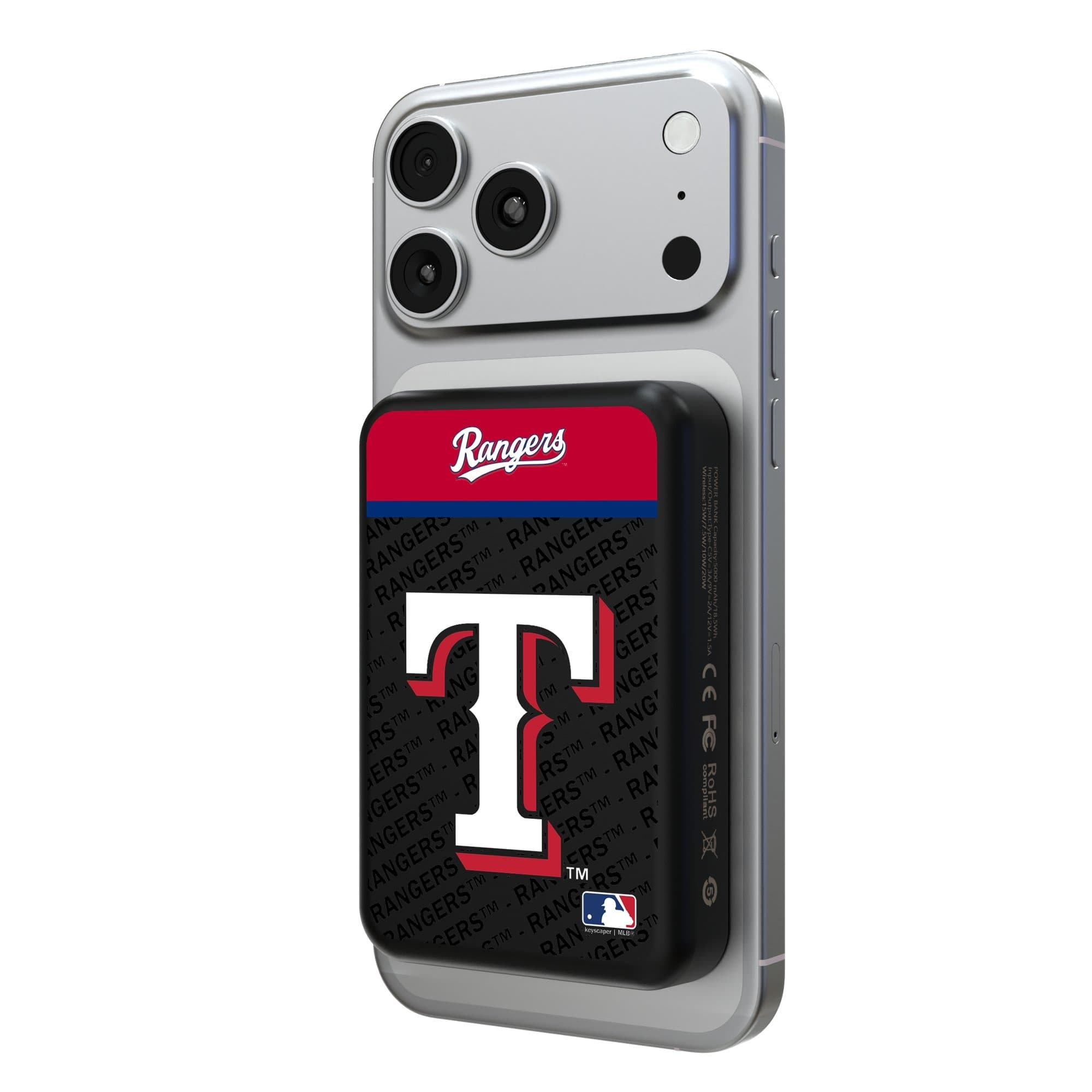 Keyscaper - Texas Rangers Endzone Plus Wireless Power Bank - Multicolor
