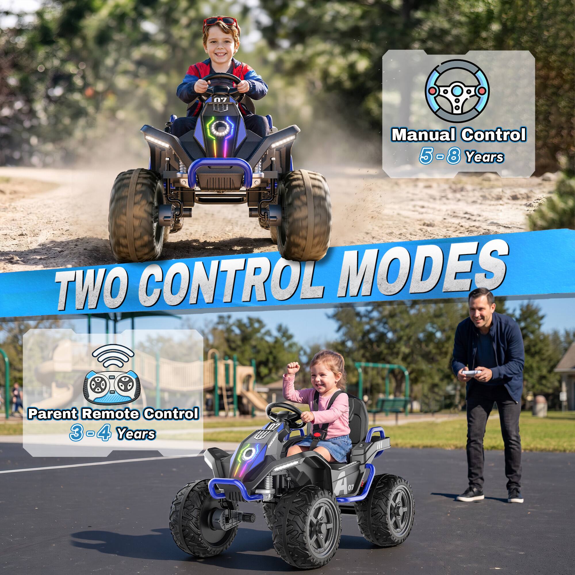 ANPABO 24V Kids Electric ATV – Ride On with Remote Control, 2WD/4WD ...
