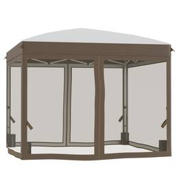 Outsunny - x 10' Pop Up Canopy Tent with Netting, Instant Sun Shelter, Tents for Parties - Cream White