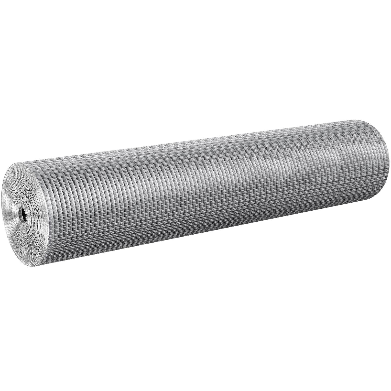 Alt View 5. VEVOR - Hardware Cloth, 1/2 inch 48in x 100 ft 19 Gauge, Hot Dipped Galvanized Wire Mesh Roll, Chicken Wire Fencing - Silver.