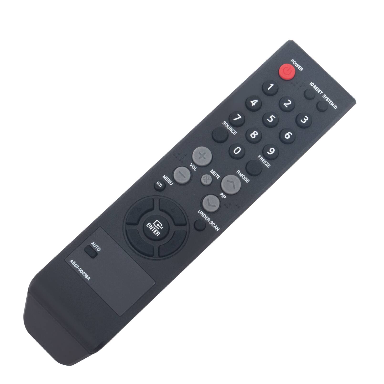 AUTO ABSS 00039A  
1 4 7 5  
SOURCE 8 0 9  
VOL FREEZE MENU - MUTE P.MODE a  
PIP UNDERSCAN UNDER ENTER C SCAN  
POWER IDRESET 2 SYSTEMID 3 6