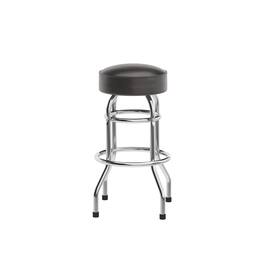 Flash Furniture - Bruno Double Ring Chrome Barstool with Dark Seat - Brown